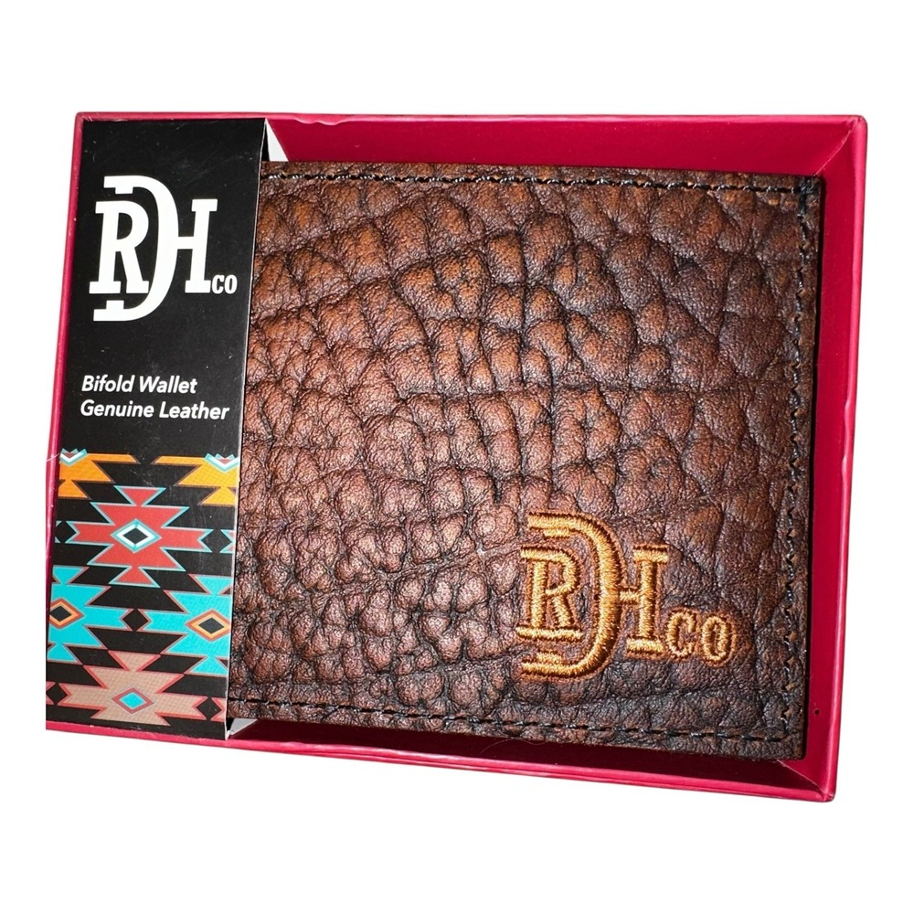 Red‎ Dirt Hat Co Genuine Leather Bifold Wallet MOD#22228881W1 New In Box